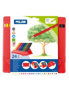 Milan Flexibox Pack de 24 Lapices de Colores - Triangulares - Colores Surtidos