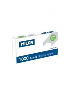 Milan Pack de 1000 Grapas - Formato 24 6 - Color Plata