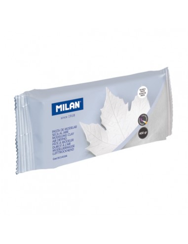 Milan Pasta para Modelar - Seca al Aire - 400g - Facil de Moldear - Color Blanco