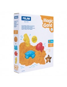 Milan Magic Sand Arena Cinetica - Incluye Moldes - a Partir de 18 Meses - Color Naranja