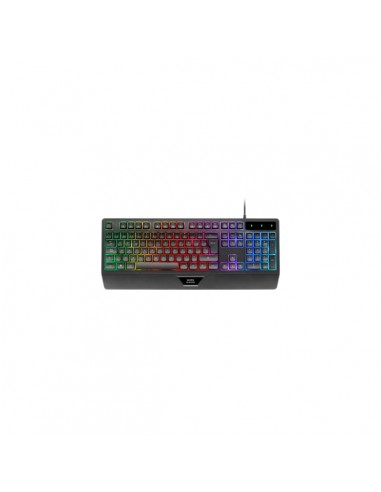Mars Gaming MK124 Teclado Completo Hibrido H-Mech - Almohadilla Integrada - Disposicion Portuguesa QWERTY PT - Iluminacion