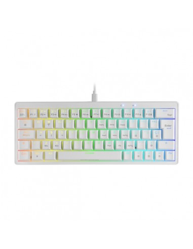 Mars Gaming MKMINIPRO Teclado Compacto Hibrido H-Mech - Switch SKN Amarillo - Disposicion Francesa AZERTY FR - Iluminacion