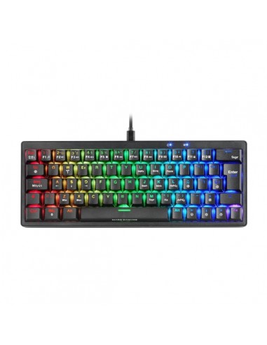 Mars Gaming MKMINIPRO Teclado Compacto Hibrido H-Mech - Switch SKN Amarillo - Disposicion Francesa AZERTY FR - Iluminacion