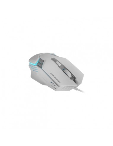 Mars Gaming MM024 Raton Gaming Optico - Sensor 4000dpi - Switches HUANO - Iluminacion RGB - 127x73x35mm - Color Blanco