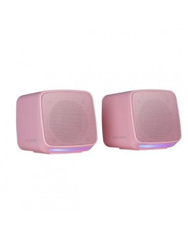 Mars Gaming MS-PRO Altavoz Compacto de 10W - Alimentacion USB - Luces RGB - Jack 3.5mm - Cable de 80cm - Color Rosa