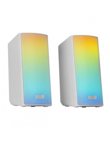 Mars Gaming MSRGB2 Altavoces Gaming de 15W - Luces RGB - Bluetooth 5.3 - Alimentacion por USB - Jack 3.5mm - Color Blanco