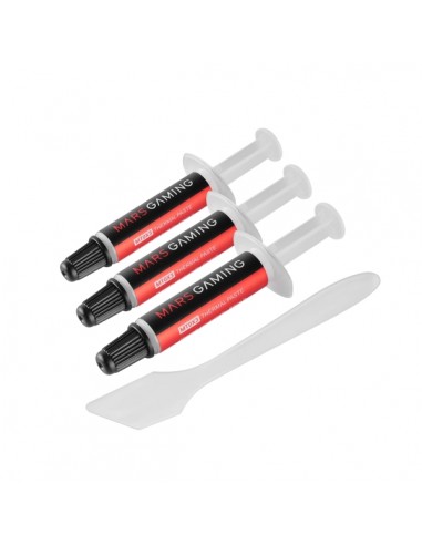 Mars Gaming MT0X3 Pack de 3 Jeringas de Pasta Termica - Soporta hasta 280Â C - Espatula Incluida - 1gr por Unidad