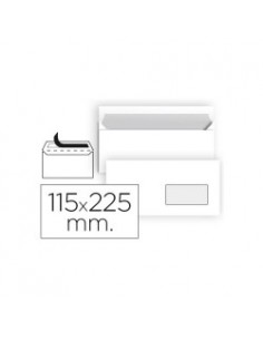 Sam Pack de 500 Sobres Americanos de Papel Offset 90grs con Ventana a la Derecha - Medidas 115x225mm - Autoadhesivo con Tira