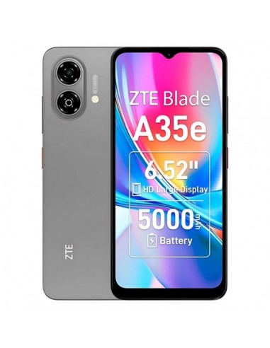 ZTE Blade A35e Smartphone Pantalla 6 52" - 2 2GB RAM - 32 GB - 90 Hz - Bateria 5000 mAh - Color Gris