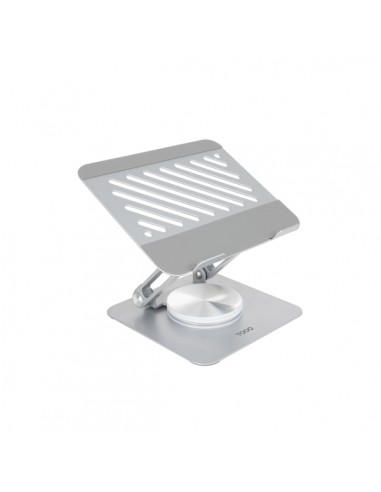 Tooq Soporte para Portatil hasta 13" - Rotacion 360 - Plegable y Portatil - Color Plata