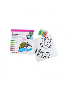 Comansi Sticker Art Junior RainbowÂ - Pegatinas Creativas para Ventanas Â - Manualidades Infantiles - Surtido TemÃ¡tico