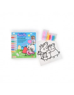 Comansi Sticker Art Junior Peppa PigÂ - Pegatinas Creativas para Ventanas Â - Manualidades Infantiles - Surtido