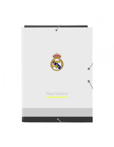 Safta Real Madrid Carpeta 3 Solapas - Tapas Duras Forradas - Cierre con Gomas Elasticas - Formato Folio - 26x33.5x2.5cm -