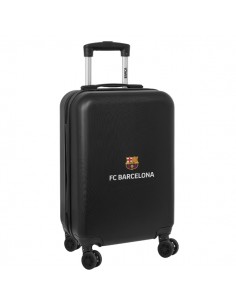 Safta F.C.Barcelona Maleta Trolley de Cabina 20" Rigida - Candado - Asa Telescopica de PVC con Goma - 4 Ruedas 360Â--
