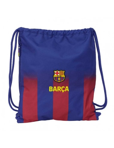 Safta F.C.Barcelona Saco Mochila de Tiras - Bolsillo Lateral con Cremallera - 35x40x1cm - Color Rojo y Azul