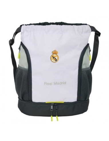Safta Real Madrid Saco Mochila de 21.93L - Portabotellas - Hombreras Ajustables - Bolsillos con Cremallera - 35x40x1cm -