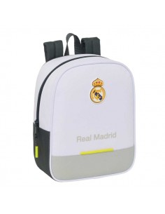 Safta Real Madrid Mochila Guarderia de 6L - Adaptable a Carro - Tarjeta de Identificacion Personal - Cierre de Cremallera -