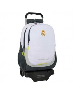 Safta Real Madrid Mochila de 22.5L con Carro 905 Integrado - Portabotellas - Extraible para Limpieza - Carro de PP-Acero y