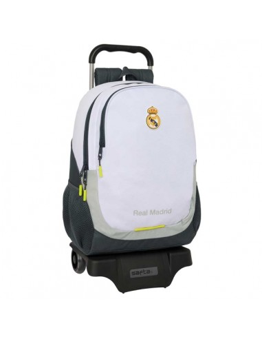 Safta Real Madrid Mochila de 22.5L con Carro 905 Integrado - Portabotellas - Extraible para Limpieza - Carro de PP-Acero y