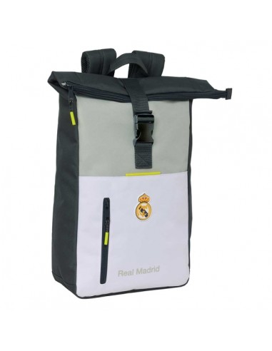 Safta Real Madrid Mochila de 15.3L para Portatil hasta 15.6" - Solapa con Hebilla - Rejilla Antisudor - 28x42x13cm - Color