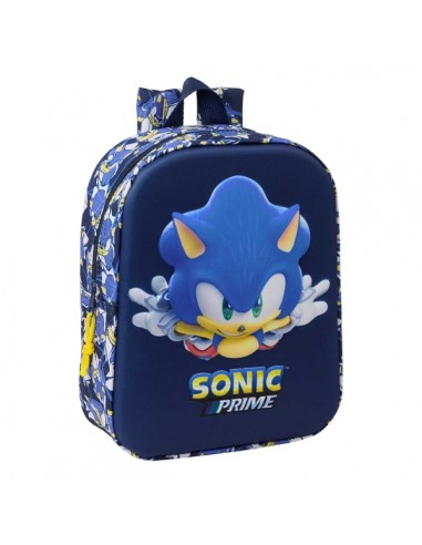 Safta Sonic Mochila Guarderia 3D de 6L - Asa de Mano Superior - Asas Regulables y Acolchadas - Cierre de Cremallera -