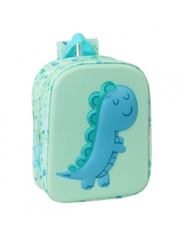 Safta Dino Mochila Guarderia 3D de 6L - Asa de Mano Superior - Asas Regulables y Acolchadas - Cierre de Cremallera -
