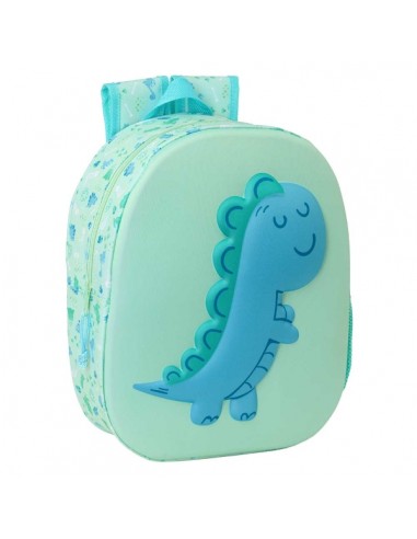 Safta Dino Mochila 3D de 8.64L - Portabotellas - Tarjeta de Identificacion Personal - Hombreras Acolchadas - 27x33x10cm -