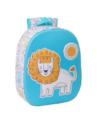 Safta Lion Mochila 3D de 8.64L - Portabotellas - Tarjeta de Identificacion Personal - Hombreras Acolchadas - 27x33x10cm -