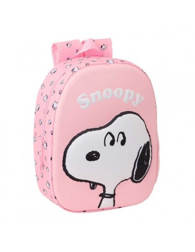 Safta Snoopy Mochila 3D de 8.64L - Portabotellas - Tarjeta de Identificacion Personal - Hombreras Acolchadas - 27x33x10cm -