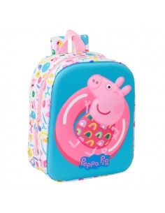 Safta Peppa Pig Mochila Guarderia 3D de 6L - Asa de Mano Superior - Asas Regulables y Acolchadas - Cierre de Cremallera -