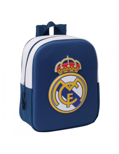 Safta Real Madrid Mochila Guarderia 3D de 6L - Asa de Mano Superior - Asas Regulables y Acolchadas - Cierre de Cremallera -