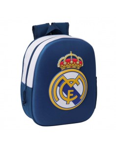 Safta Real Madrid Mochila 3D de 8.64L - Portabotellas - Tarjeta de Identificacion Personal - Hombreras Acolchadas -