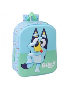 Safta Bluey Mochila Guarderia 3D de 6L - Asa de Mano Superior - Asas Regulables y Acolchadas - Cierre de Cremallera -