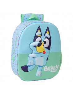 Safta Bluey Mochila 3D de 8.64L - Portabotellas - Tarjeta de Identificacion Personal - Hombreras Acolchadas - 27x33x10cm -