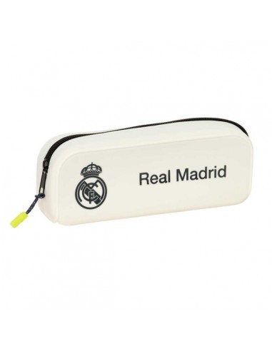 Safta Real Madrid Estuche Portatodo de 0.6L - 1 Compartimento - Silicona - Cierre con Cremallera - 18.5x7.5x5.5cm - Color