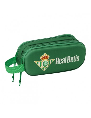 Safta Real Betis Estuche Portatodo 3D - 2 Compartimentos - Cierre de Cremallera - Asa de Mano - 21x8x6cm - Color Verde