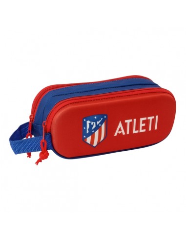 Safta Atletico de Madrid Estuche Portatodo 3D - 2 Compartimentos - Cierre de Cremallera - Asa de Mano - 21x8x6cm - Color Rojo