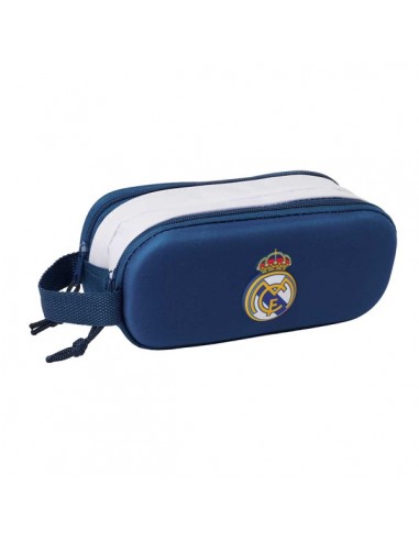 Safta Real Madrid Estuche Portatodo 3D de 1L - 2 Compartimentos - Cierre de Cremallera - Asa de Mano - 21x8x6cm - Color