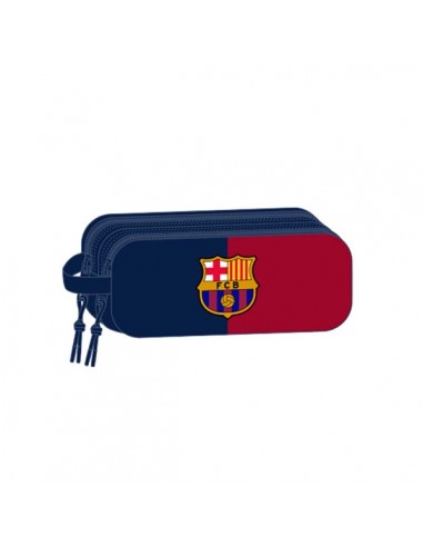 Safta F.C.Barcelona Estuche Portatodo 3D de 1L - 2 Compartimentos - Cierre de Cremallera - Asa de Mano - 21x8x6cm - Color