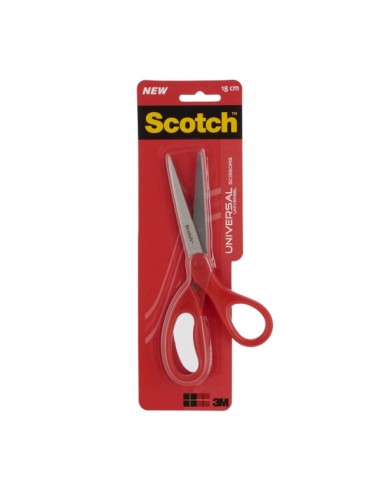 Scotch Tijeras Universales 18cm - Acero Inoxidable - Mango Ergonomico - Color Rojo