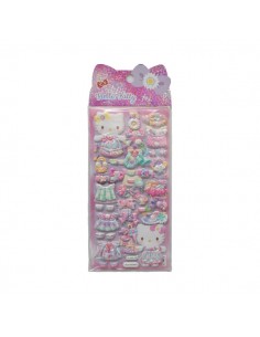 Comansi Pegatinas en Relieve Hello Kitty 10 x 25 cmÂ - 4 Modelos Surtidos - Efecto 3D - Estilo Kawaii