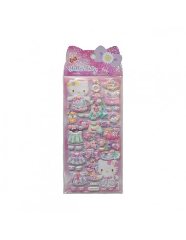 Comansi Pegatinas en Relieve Hello Kitty 10 x 25 cmÂ - 4 Modelos Surtidos - Efecto 3D - Estilo Kawaii