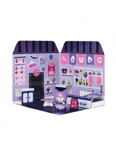Comansi Sticker House Kuromi Ramen ShopÂ - Incluye Figura - Stickers Lavables --Escenario Adorable - Juego Creativo