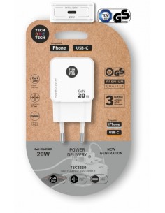 TechOneTech Cargador de Pared UltrarrÃ¡pido GaN 20w USB-C Blanco