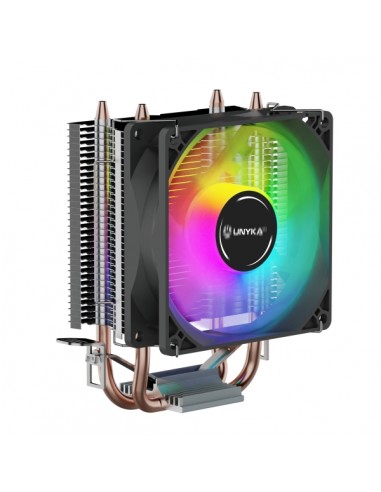 Unykach Unycool H20 ARGB Disipador CPU - Multisocket Universal - Ventilador 90mm - Iluminacion ARGB - Color Negro