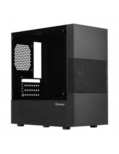Unykach Aero C25 Caja MicroATX - Fuente de Alimentacion 500W Incluida - TamaÃ±o Disco Soportado 3.5"-2.5" - USB-A 3.0 y