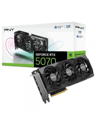PNY GeForce RTX 5070 OC Tarjeta Grafica 12GB GDDR7 Overclocked-Triple Fan-1X HDMI-3X DisplayPorts