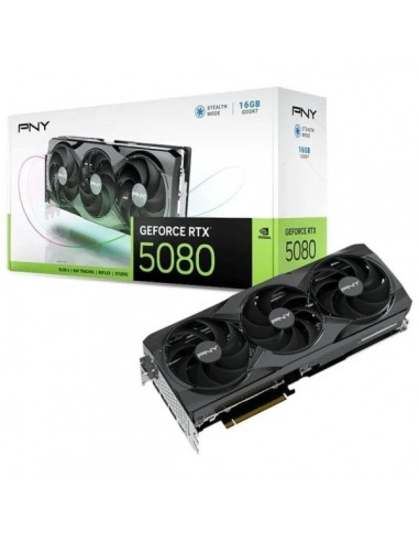 PNY GeForce RTX 5080 Tarjeta Grafica 16GB GDDR7 Triple Fan Reflex 2 AI NVIDIA DLSS4