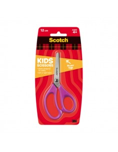 Scotch Tijeras Infantiles 12cm - Acero Inoxidable - Punta Redondeada - Tacto Suave - Aptas para Diestros y Zurdos - Color