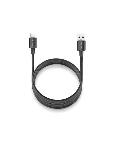 NGS ZYRO-AC Cable USB-C a USB-A - Cargar Rapida - 480 Mbps - 15W - 1 Metro - Color Negro